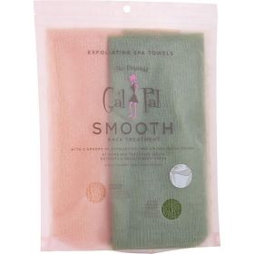 SPA ACCESSORIES by Spa Accessories SPA SISTER TWIN EXFOLIATING SPA TOWELS (GREEN & ORANGE)